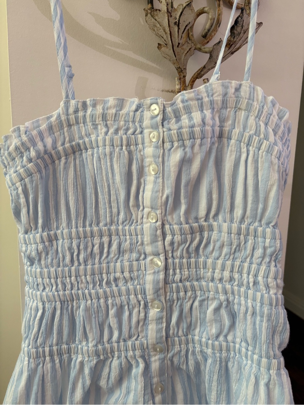 Miss selfridge petite blue striped midi dress NWOT